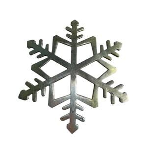 Vintage Metal Snowflake Trivet Holiday Decor Winter Christmas MCM Rustic